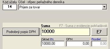 V peňažnom denníku uskutočníte nasledovné operácie: keďže je už splnená dodávka tovaru, preúčtujte hodnotu 10 000,- z iných nezdaniteľných príjmov do daňových príjmov (napr. príjem za tovar).