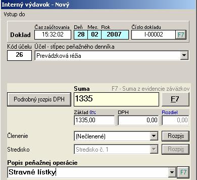 náhradách 283/2002 tj. 89,- Sk. Predpokladáme, že ste spotrebovali 15 ks stravných lístkov, tj.