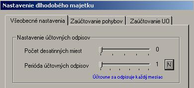 V karte dlhodobého majetku - Možnosti Nastavenie DM si môžete určiť periódu účtovných odpisov. Napr. mesačné, kvartálne, ročné.