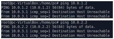 Obrázek 2: Ping z multicast serveru Obrázek 3: Ping z PC1 Obrázek 4: Ping z PC2 Ping na PC2 a ani