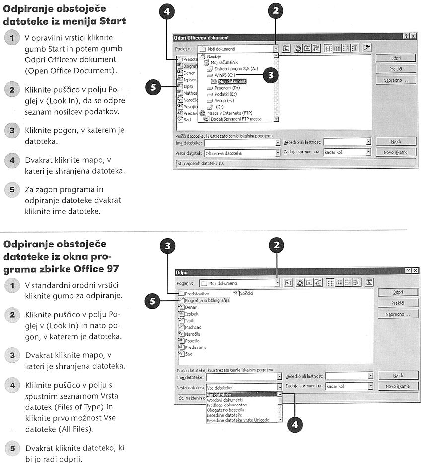 Računalništvo in informatika Slika 9: Odpiranje Office datotek iz menija Start Vir: Geller, 1977, 8 Gornji primeri kaţejo primere uporabniškega vmesnika za programe