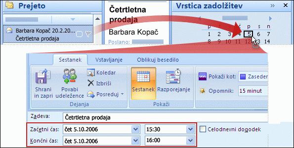 Informacijsko-komunikacijska podpora v pisarni Slika 28: Vodenje koledarja v Outlooku 2007 Vir: Microsoft, 2007 vodenje opravil, kjer si označimo različen dejavnosti,