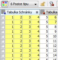 Nyní přepněte zpět do okna Tabulka Schránky: Zabarvení čísel se řídí podle naposled aktivovaného okna obsahujícího označené tipy nebo označené čísla.