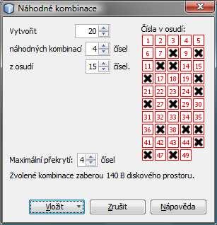 Vložit tipy Touto akcí se vkládají tipy, jejich čísla se zadávají na klávesnici. 1. Pomocí menu Schránka - Vložit - Tipy otevřte okno Vložit tipy. 2.