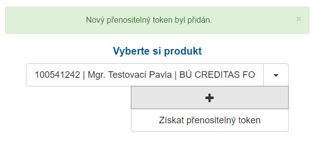 V opačném případě, při zadání neexistujícího nebo neaktivního tokenu / indetifikátoru, se vám zobrazí chybová informace o získání účtu pomocí zadaného tokenu. 3.1.