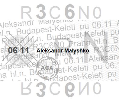 Okno NICHTRAUCHER FENSTER 0 NORMAL TARIF 06/ 6:35 3 EUR Jízdenku nelze vrátit ani vyměnit /