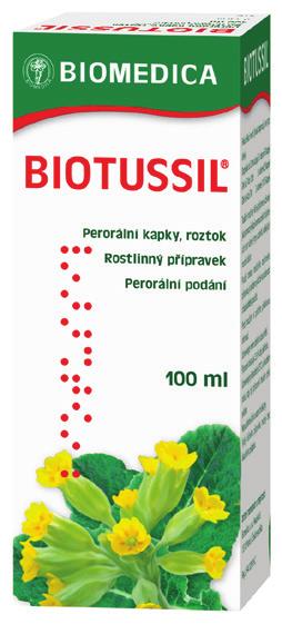 129 Kč 144 Kč BIOTUSSIL SIRUP 1X100ML Tradiční rostlinný léčivý přípravek jako pomocný lék při onemocněních dýchacích cest včetně rýmy a zánětů vedlejších nosních dutin. Vhodný pro děti od 4 let.