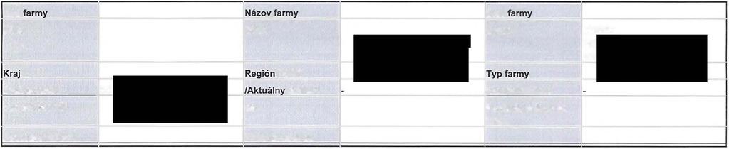 Farmy Kód farmv Názovfarmv Stav farmv Ulica Obec Okres SENEC PEZINOK MALACKY Kraj Reciión PSSR Tvo farmy Druh zvieraťa KO - kone /Aktuálny držiteľ - /Osoba držiteľa - Vek zvierat od do Pohlavie