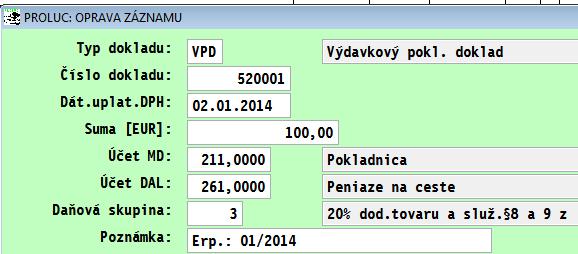 poznámka cez kláves F4 vyberiete predefinovaný text zo zoznamu. Text Vám potom vloží program do poznámky, kde ho musíte ponechať!