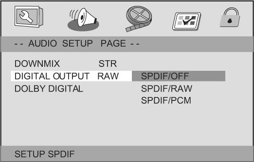 EN Speaker Setup Page&Dolby Digital Setup 1 3 Press the keys to highlight Downmix Enter its submenu by pressing Move the cursor by pressing the keys to highlight the selected item LT/RT: Select this