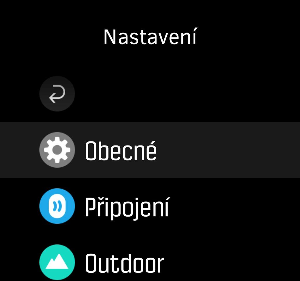 3. Ciferník 4. Aktivita 5. Trénink 6. Regenerace 2.3 Úprava nastavení Veškeré nastavení hodinek můžete provádět buď přímo v hodinkách nebo prostřednictvím webu Suunto Movescount.