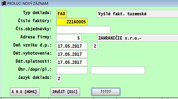 Ak nastavíme fakturačný jazyk na