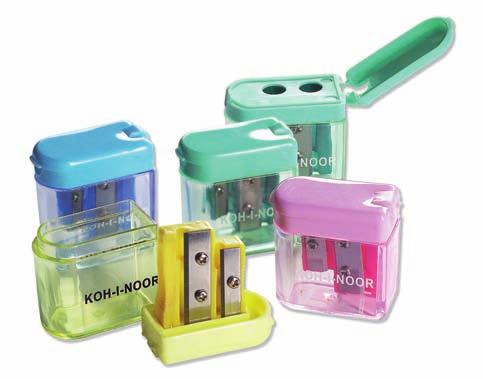 200x165x56 0,51 DOUBLE SHARPENERS 0 7,5 + 0 7,5 mm 9095000097KS 4 colours / barvy assorted Double plastic sharpeners with container / Doppelbehälterspitzer aus