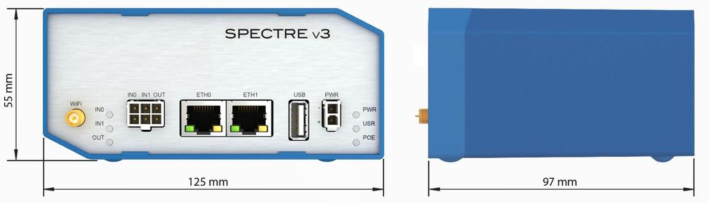 5. PROVEDENÍ ROUTERU 5.4 Základní rozměry routeru Obrázek 7: Základní rozměry krabičky routeru 5.