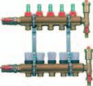 Podlahové vykurovanie Zostava rozdeľovač zberač 1", rozdeľovač s regulačnými šróbeniami a integrovanými prietokomermi 0 5 l/min.
