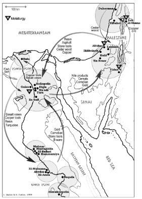 KONTAKTY EGYPTA A PŘEDNÍHO VÝCHODU: POČÁTKY Maádí (3800/3600 BC): sídliště ze závěru předdynastického období jediné chalkolitické sídliště