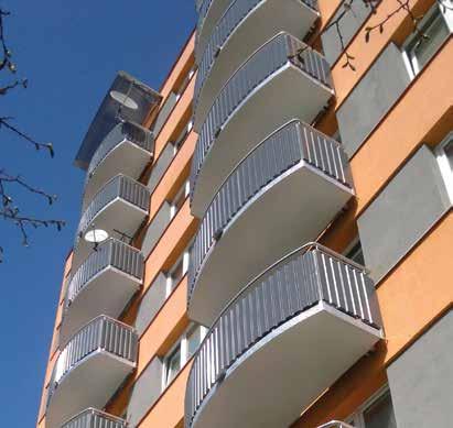 NORMAL 5 ARCUS U starších panelových nebo zděných domů montujeme balkony po revitalizaci nebo na původní fasádu,