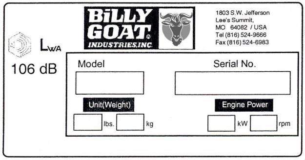 INFORMACE O TOMTO NÁVODU K OBSLUZE DĚKUJEME VÁM za nákup produktu značky BILLY GOAT. Váš nový stroj byl pečlivě navržen a vyroben tak, aby vám dlouhé roky spolehlivě a účinně sloužil.