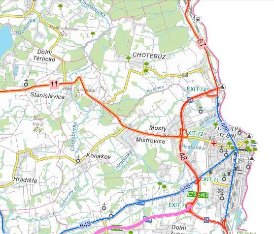 Dopravní infrastruktura Územím oblasti prochází významné silniční tahy, které patří k důležitým dopravním koridorům Moravskoslezského