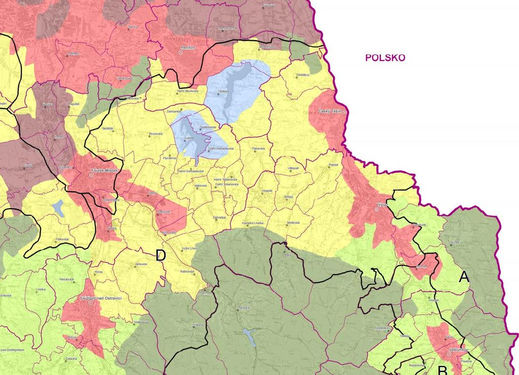 Krajina leso-luční, krajina zemědělská harmonická, krajina lesní.