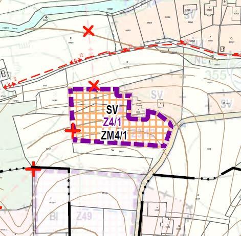 plocha číslo katastrální území typ plochy s rozdílným využitím území podmínky realizace dle výroku výměra v ha DS dopravní infrastruktura silniční - 0,02 Z4/26 Mosty u Českého Těšína Z4/27 Dolní