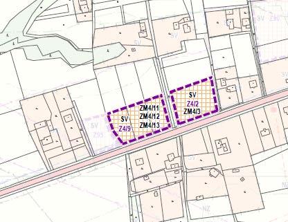 Z4/2, SV, 0,46 ha; Z4/9, SV, 0,59 ha Plochy v k.ú. Horní Žukov pro smíšené venkovské bydlení navazují na stabilizovanou plochu stejného způsobu využití.