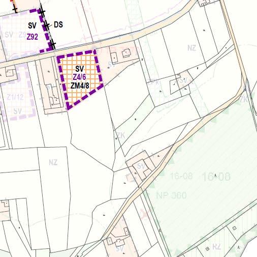 Plocha je doporučena k realizaci bez dalších podmínek nad rámec výroku ÚP. Z4/6, SV, 0,45 ha Plocha v k.ú.