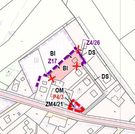 Plocha je doporučena k realizaci bez dalších podmínek nad rámec výrokové části ÚP. Z4/26, DS, 0,02 ha P4/3, OM, 0,05 ha Plochy v k.ú.