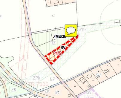 P4/5, SV, 0,2 ha Plocha v k.ú. Dolní Žukov je navržena jako změna stávající plochy rekreačních zahrad (RZ).