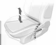 Sedadlá, zádržné prvky 37 Výška sedadla Sklopenie sedadla Nepoužívajte koliesko na nastavovanie operadla, ak je operadlo sklopené dopredu.