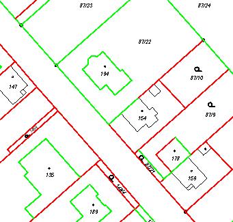 Obrázek 7: Ukázka definičních bodů V případě zobrazování definičních bodů je nejmenší možné měřítko 1:3000 (pro textové informace u definičních bodů).