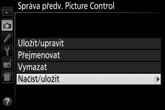 Sdílení uživatelských předvoleb Picture Control Uživatelské předvolby Picture Control vytvořené pomocí aplikace Picture Control Utility a dostupné v softwaru ViewNX 2 nebo volitelném softwaru, jako