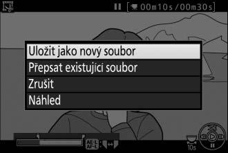 8 Uložte kopii. Vyberte možnost Uložit jako nový soubor a stiskněte tlačítko J pro uložení kopie do nového souboru.