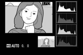 RGB histogram 10 9 8 7 6 1 2 3 4 5 1 Číslo snímku/celkový počet snímků 2 Histogram (kanál RGB).