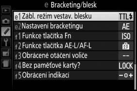 (Menu uživatelských funkcí).