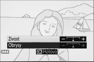 Možnosti dostupné v režimu živého náhledu g Barevná skica 1 Aktivujte živý náhled. Otočte přepínačem živého náhledu. Na monitoru se zobrazí aktuální záběr objektivu.