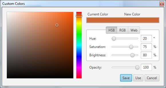 hodnot Color getvalue() pro
