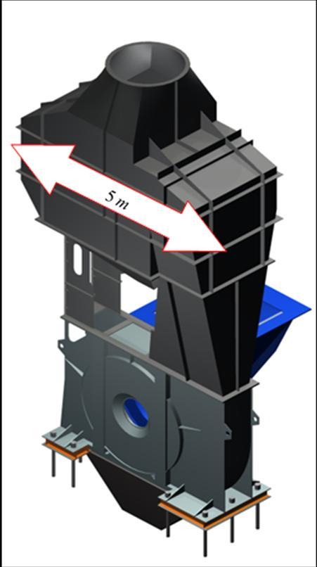 foundation K = 14.7 Nmm -3, see references [5] to [7]) and fixed against spontaneous movement by a set of anchoring elements. Weight of the whole system is 50 tons.