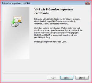 7. Nyní se spustil Průvodce importem certifikátu.