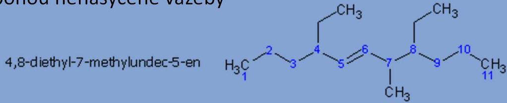 Alkeny a alkyny tvorba názvu násobná vazba je na uhlíku s co nejnižším