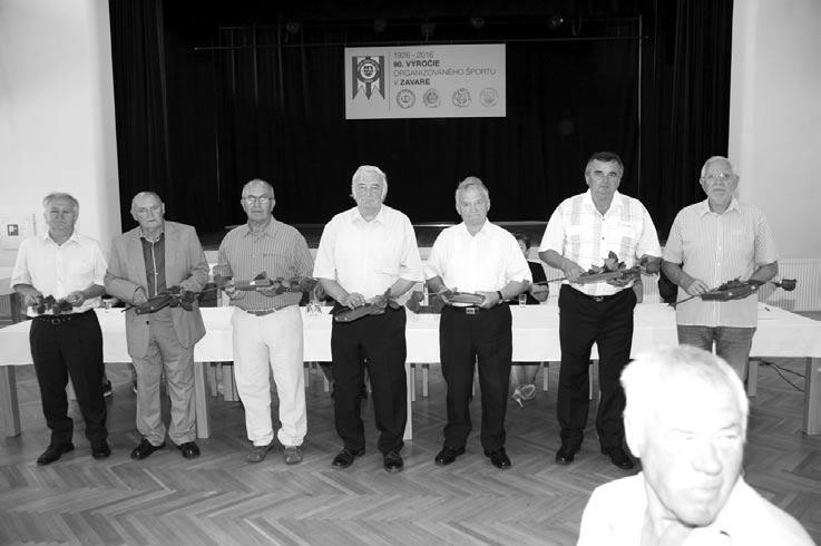 Poďakovanie za rozvoj športu v obci Zavar dostali Jozef Beránek, Pavol Beňo, Andrej Čerňanský, Rudolf Federič st.