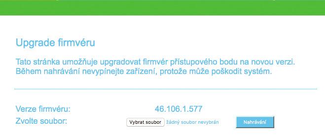 Chcete-li provést upgrade firmwaru, nejprve klepněte na tlačítko Browse (prohlížet) a vyberte soubor firmwaru,