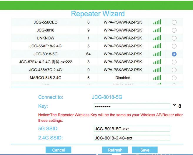 The Wifi repeater will be active after the reboot. 3. Connect your laptop, mobile phone or tablet to the Wifi repeater You can now insert the Wifi repeater in the selected power outlet.