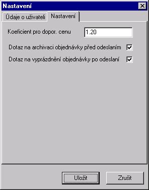 5 Nastavení parametrů o uţivateli v programu VetShop 34 Obrazovka č.5 (viz. příloha 11.3.5) Na záloţce Údaje o uţivateli můţu vyplnit potřebné údaje o sobě či mojí firmě.