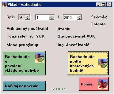 POMOCNÉ PROGRAMY VUK (VÚGK) Vklad_rozhodnutie program pre vytvorenie dokumentu: Rozhodnutie_V_520_2009_20100210_1331.