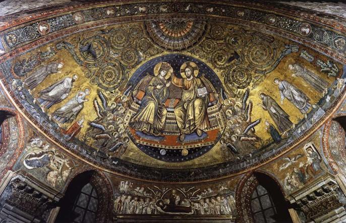 San Francesco Assisi Horní kostel Horní část stěn lodi Scény ze starého zákona, Pentecost Jacopo Torriti, Pietro