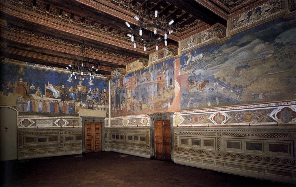Sienské malířství Ambroggio Lorenzetti (kolem 1290-1348) Alegorie