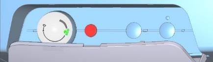 rozsahu (cca 80 C) 1 - Thermostat knob 2 - Power circuit LED light 3 - "Anti-freeze" temperature (about 8 C) 4 - Lower temperature range limit 5 - Fixed point on the control