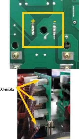 MG055-2 SERVISNÍ MANUÁL / SERVICE MANUAL ALFIN 281 AC/DC page 14 Vstupní usměrňovač na silové desce Pro kontrolu můstku změřte tento mezi