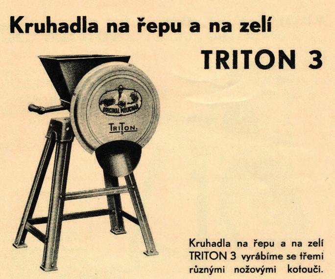 Kruhadlo na řepu a na zelí TRITON 3 Archiv NZM, f. Firemní literatura, SPOJENÉ TOVÁRNY NA HOSPODÁŘSKÉ STROJE Fr. Melichar-Umrath a spol. akc. Spol.